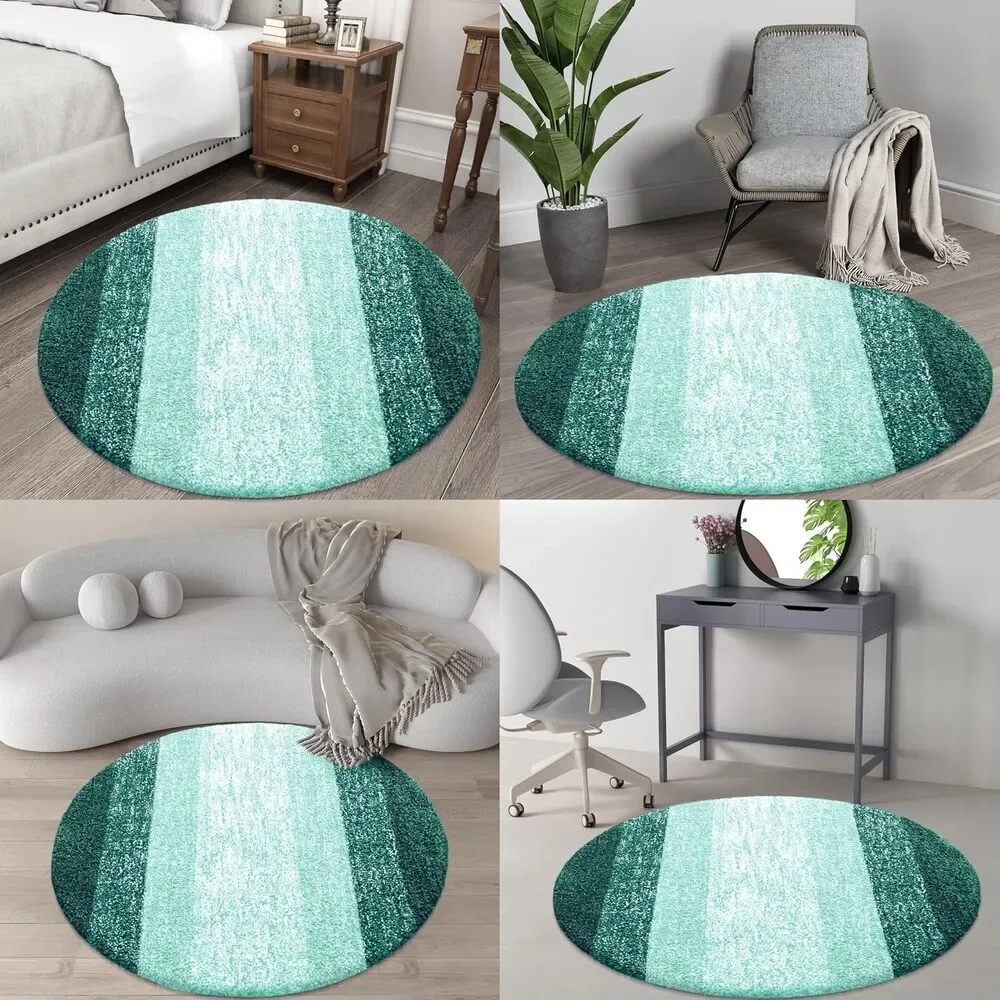 New OLANLY 30-Inch Round Bathroom Rugs Microfiber Bath Rugs Blackish Green